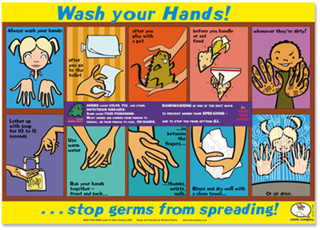 hand washing poster for preschoolers